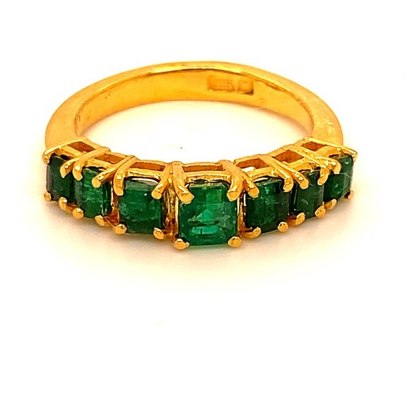 Emerald 2.10ct Solid 22K Yellow Gold Ring - Picture 1 of 7